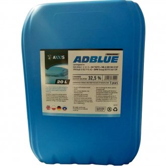 Рідина AdBlue для зниження викидів систем SCR (сечовина) 20 л AXXIS 501579 AUS 32 (фото 1)