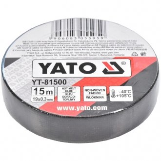 Ізоляційна стрічка на тканинній основі 19 мм x 15 м YATO YT-81500