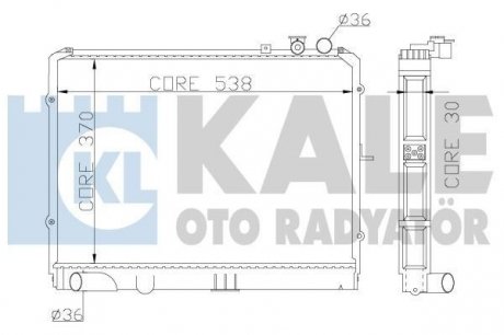 KIA Радиатор охлаждения Carens II,Pregio 2.0CRDi/2.7D 97- KALE OTO RADYATOR 369900 (фото 1)