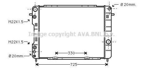 Радіатор 2.5TD +AC [OE. 52463053] AVA OL 2249 (фото 1)