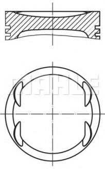 Поршень з кільцями VAG 77,01 1,6i 16V ATN/AUS/AZD (Mahle) Mahle 030 99 02 MAHLE\KNECHT 03099 02