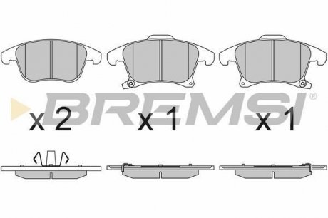 Тормозные колодки перед. Ford Galaxy III/Mondeo V/S-Max 14- (155.2x66.6x19.9) BREMSI BP3655 (фото 1)