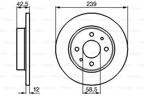 (LV) Диск тормозной перед. VAZ 2108-09 (12mm) BOSCH 0986478747 (фото 1)