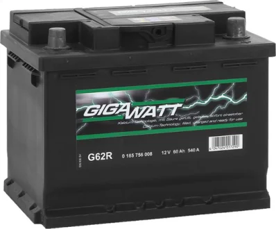 Аккумулятор Gigawatt 12В 60Ач 540А(EN) R+ по лицензии BOSCH 0 185 756 008