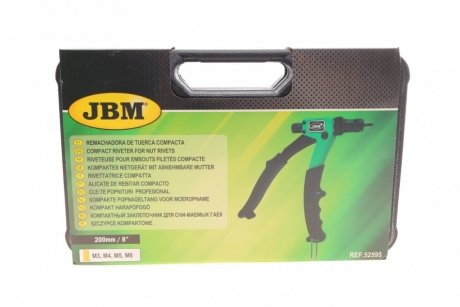 Заклепочник компактний для знімається гайок 200 мм/8" (M3/M4/M5/M6) JBM 52595