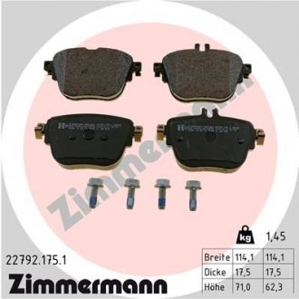 Колодки тормозные дисковые ZI ZIMMERMANN 22792.175.1 (фото 1)