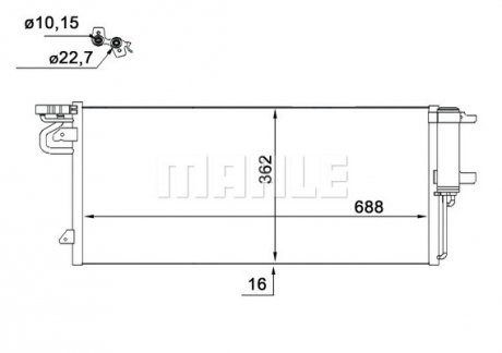 Радиатор кондиционера MAHLE MAHLE\KNECHT AC 103 000S