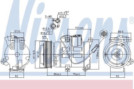 Компресор MAZDA 3 (BL) (09-) 2.0 i 16V NISSENS 890315 (фото 1)