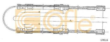 Трос гальма стоянки COFLE 1701.6