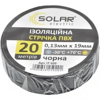 Ізоляційна стрічка ПВХ, 19мм х 20м SOLAR IT020