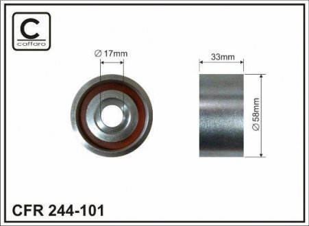 Tension roller without holder, timing belt CAFFARO 244101