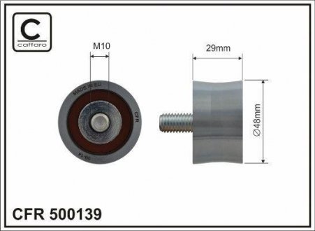 Deflection pulley, timing belt CAFFARO 500139