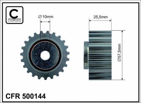 Deflection pulley, timing belt CAFFARO 500144