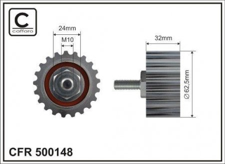 Deflection pulley, timing belt CAFFARO 500148