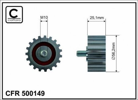Deflection pulley, timing belt CAFFARO 500149 (фото 1)