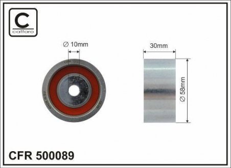 Deflection pulley, timing belt CAFFARO 500089 (фото 1)