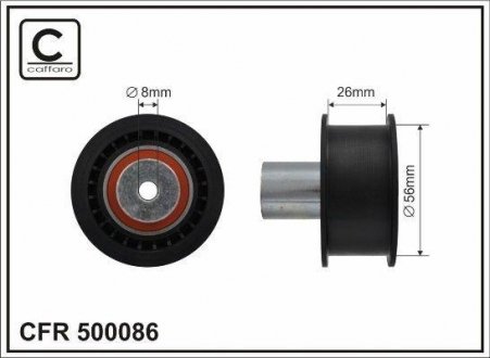 Deflection pulley, timing belt CAFFARO 500086