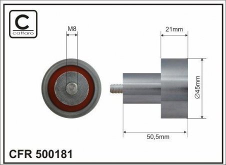 Deflection pulley, timing belt CAFFARO 500181 (фото 1)