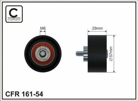 Deflection pulley, timing belt CAFFARO 16154 (фото 1)
