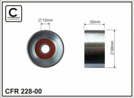 Deflection pulley, timing belt CAFFARO 22800 (фото 1)