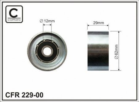 Deflection pulley, timing belt CAFFARO 22900