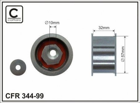 Deflection pulley, timing belt CAFFARO 34499