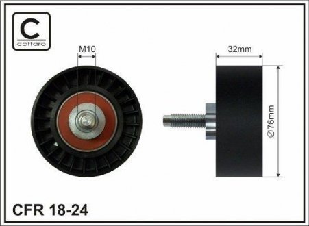 Deflection pulley, timing belt CAFFARO 1824