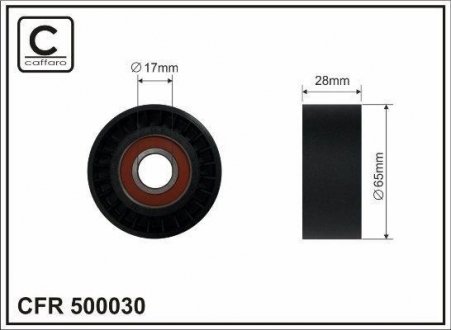 Tension roller, timing belt CAFFARO 500030