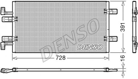 Радіатор кондиціонера 2.0DCI 16V, 2.5DCI 16V RENAULT Trafic 00-14; OPEL Vivaro 01-14 DENSO DCN20019