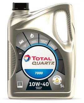 Олива моторна Quartz 7000 10W-40, 5 л TOTAL 216675 (фото 1)