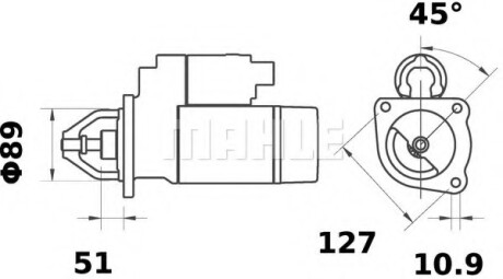 Стартер Mahle Original MS 235 MAHLE\KNECHT MS235 (фото 1)