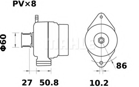 Генератор MAHLE MAHLE\KNECHT MG327 (фото 1)