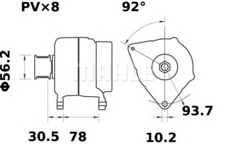 Генератор Mahle Original MG 74 MAHLE\KNECHT MG74