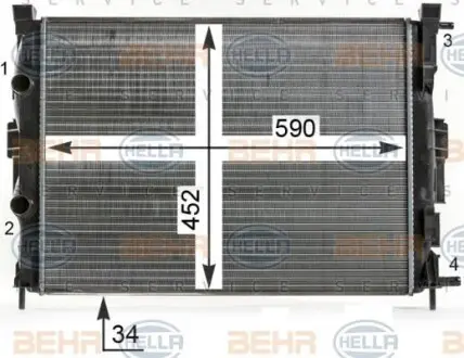 Радіатор системи охолодження HELLA 8MK376700684