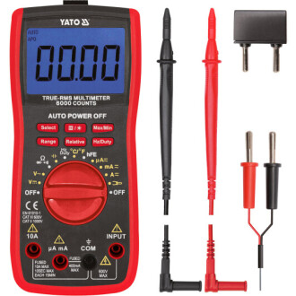 Мультиметр для вимірювання електричних параметрів з LCD-дисплеєм і провідниковими контакт. [20] YATO YT73085