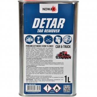 Очисник Detar Tar Remover для очищення кузова авто від бітуму 1 л NOWAX NX01191