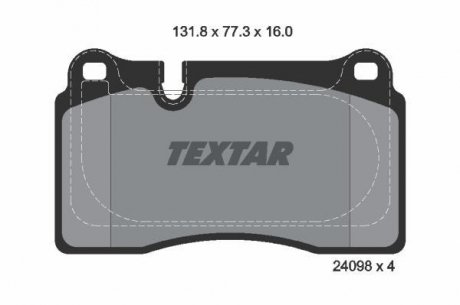 Тормозные колодки, дисковые. TEXTAR 2409803 (фото 1)