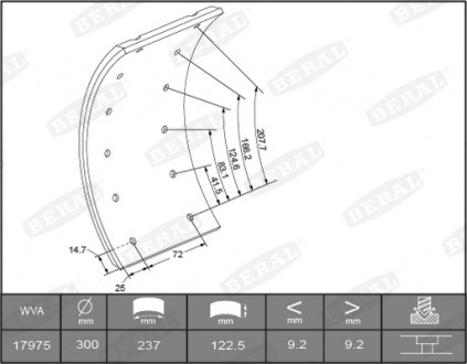 Тормозные накладки BERAL KBL17351.1-1561