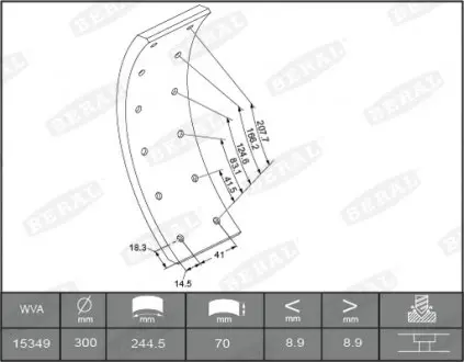 Гальмівні накладки BERAL KBL15349.0-1549