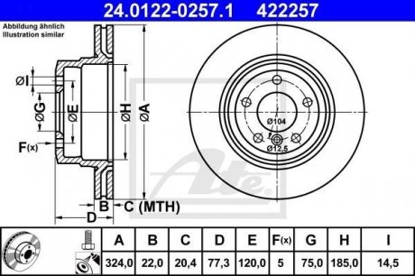 Тормозной диск ATE 24.0122-0257.1