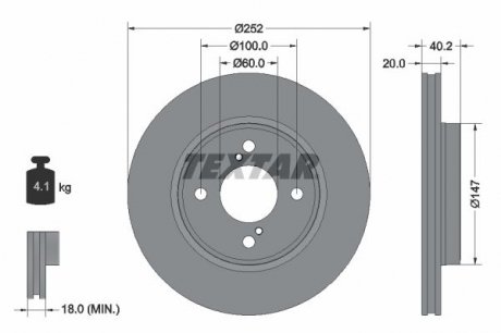 Тормозной диск TEXTAR 92303703 (фото 1)