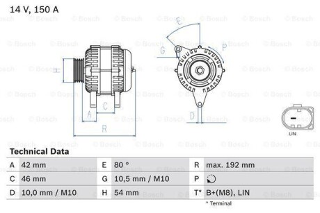 Генератор BOSCH 0 986 084 230 (фото 1)