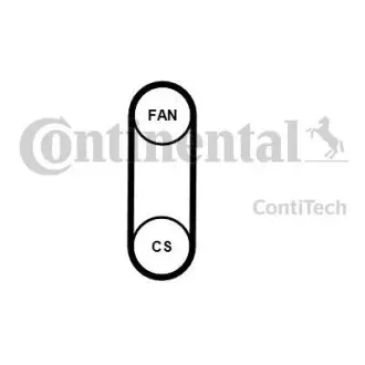 Комплект поліклиновий (ремінь+ролики) CONTITECH 4PK711 ELAST T1