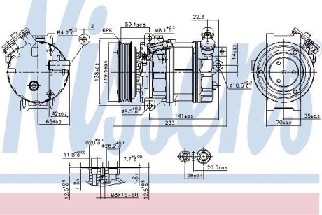 Компрессор CADILLAC BLS (04-) 2.8 i TURBO NISSENS 890354