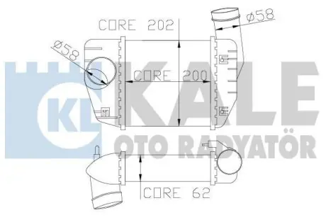 KALE VW Интеркулер Audi A6 2.0TDI 04- KALE OTO RADYATOR 342200