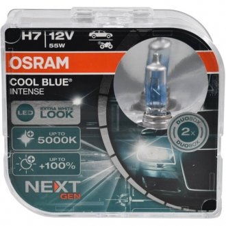 Набір автоламп 55 W 12 V 2 шт світло-блакитні OSRAM 64210CBNHCB (фото 1)