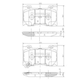 Тормозные колодки NIPPARTS N3601107