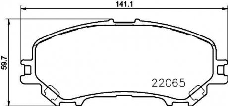 Колодки тормозные дисковые передние Renault Kadjar (15-) NISSHINBO NP2074 (фото 1)