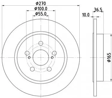 Диск тормозной задний Corolla (E15,E18) (06-) NISSHINBO ND1133K