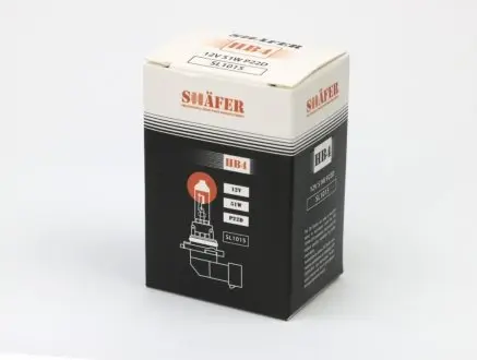 Лампа галогеновая HB4 12V 55W P22D (картоннная упаковка 1шт) SHAFER SL1015